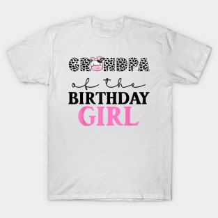 Grandpa Of The Birthday Girl Farm Cow Family T-Shirt